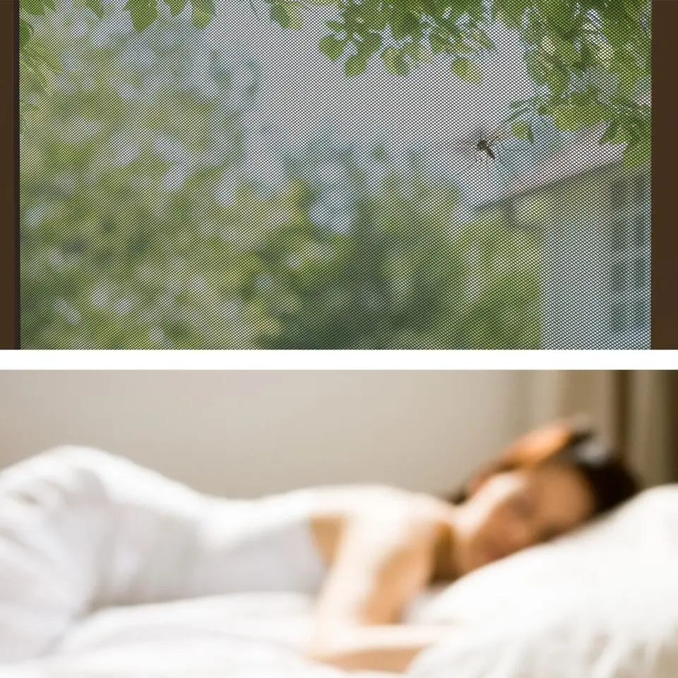 tectake Vliegenhor voor raamkozijnen - 100 x 120 cm - Bruin