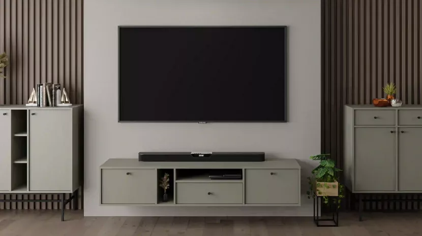 Szafka RTV wisząca do salonu Sakai 4 2K 1S T313 Eukaliptus