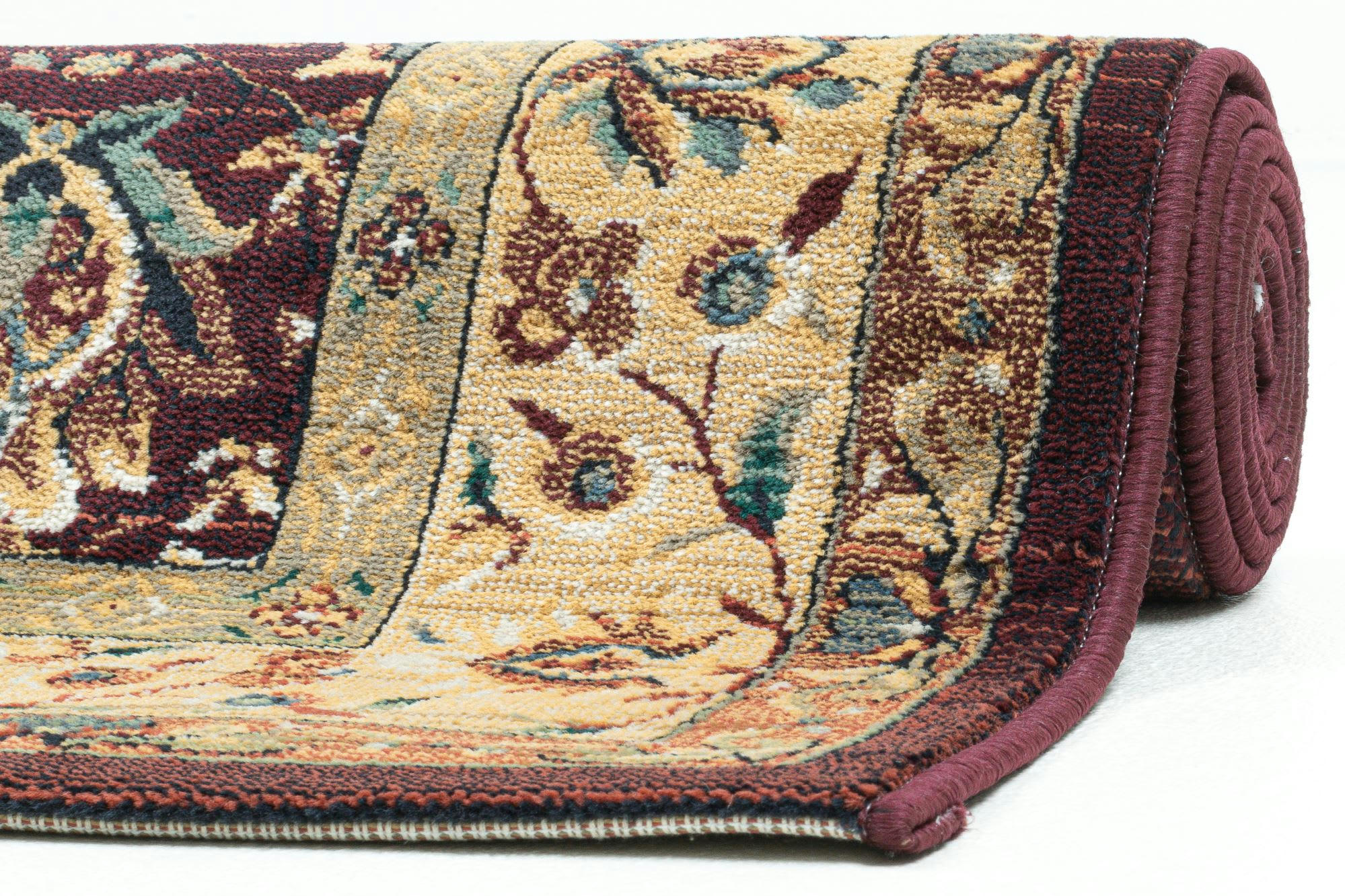 GABIRO - Tapis d'orient classique tissé machine - rouge 68x135 cm