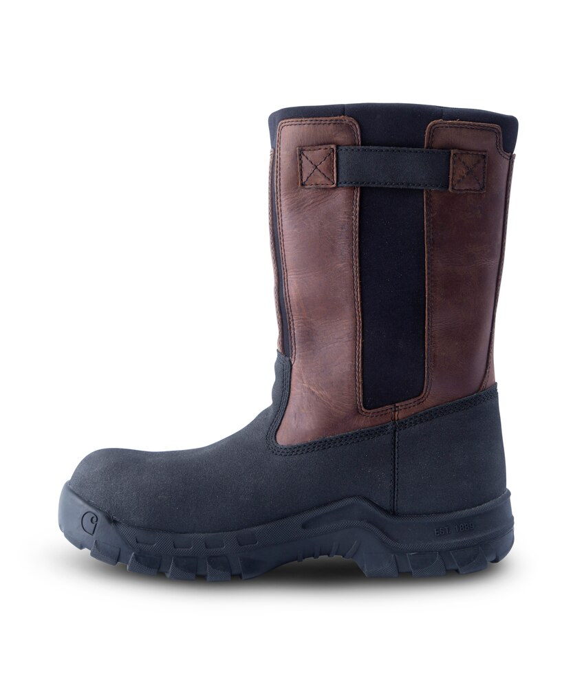 Carhartt Men's 11 Inch Composite Toe Composite Plate Flex Mud Wellington Work Boots - Black/Brown