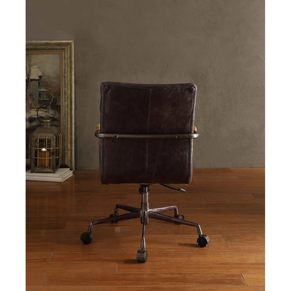 Moda Harith Office Chair in Antique Slate Top Grain Leather