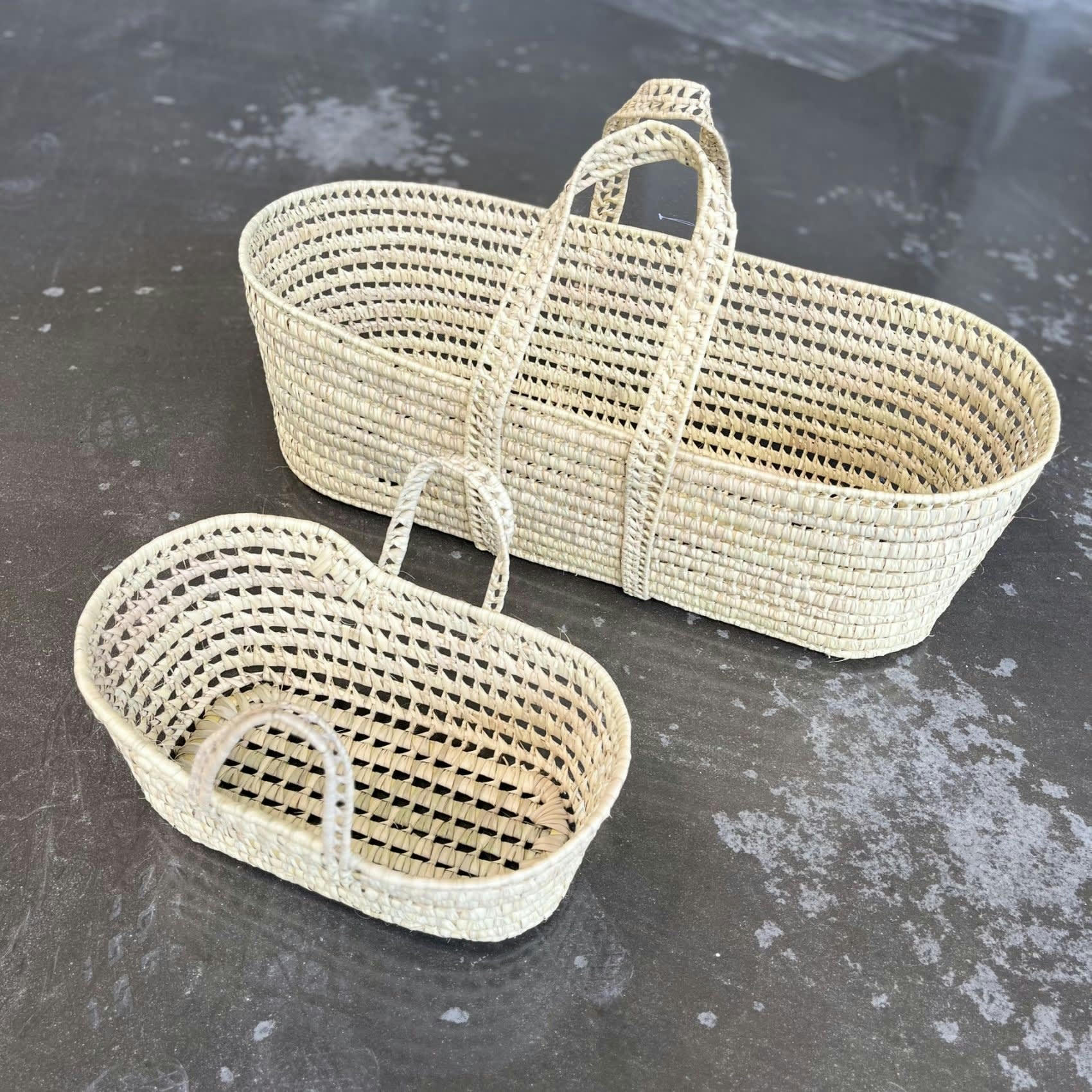 - Couffin osier pour poupée naturel 36x19x19 cm