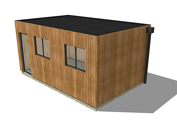 Extension bois traité autoclave en bois 5,5 x 3,5 x 2,7 m