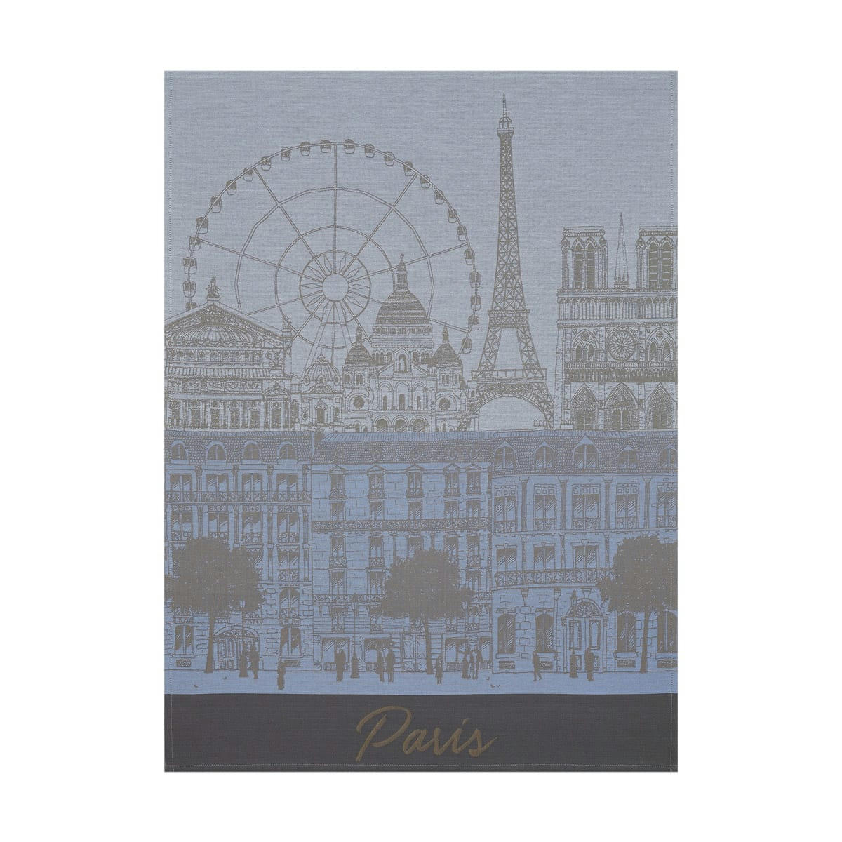 PARIS PANORAMA - Torchon en coton ciel 60 x 80