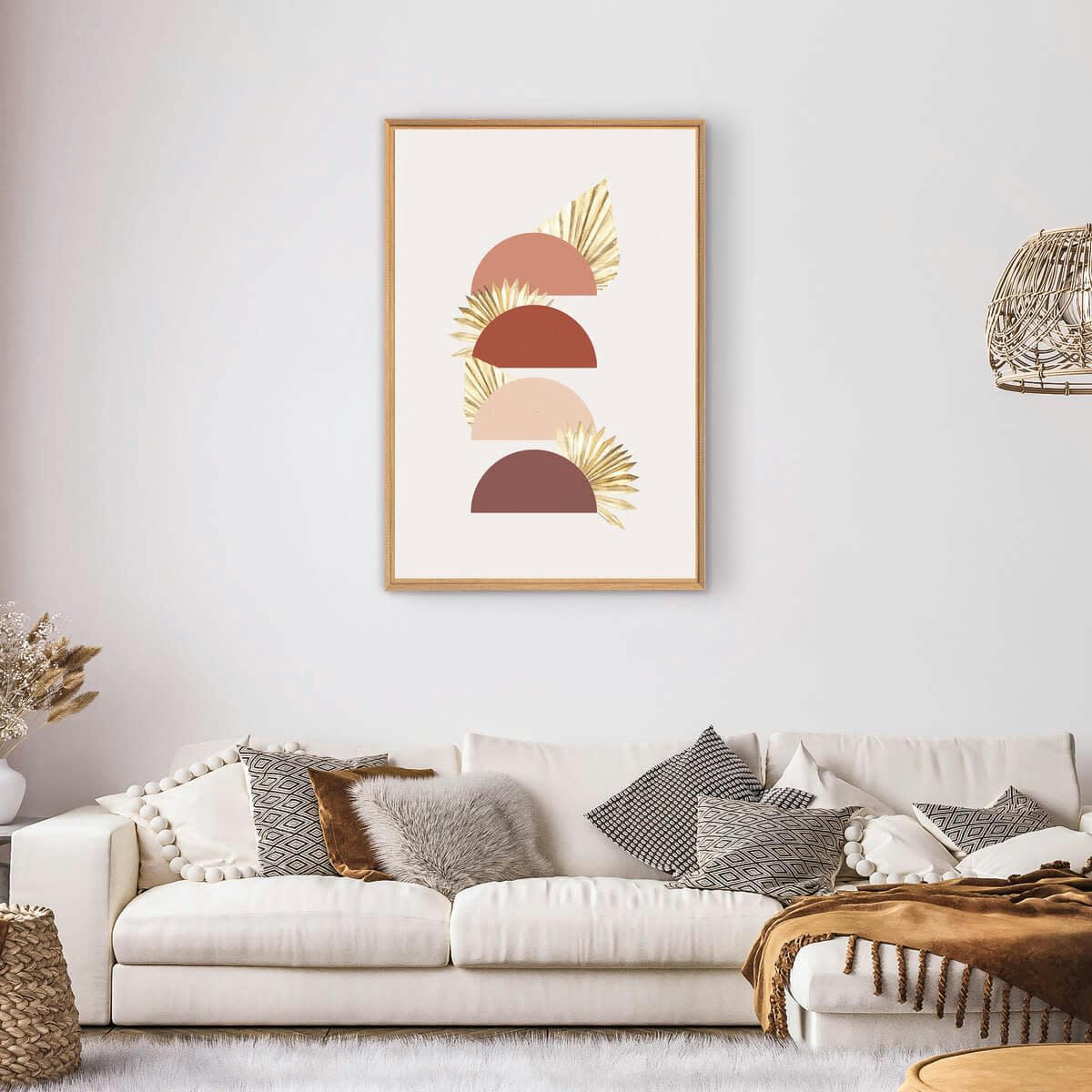 ABSTRAIT - Tableau mural encadré illustration crépusculaire 65x97 cm