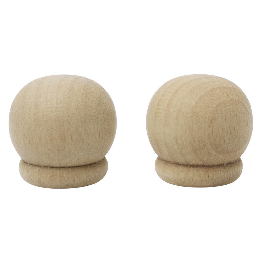 Embout de tringle anglais en bois naturel Ø20mm x2