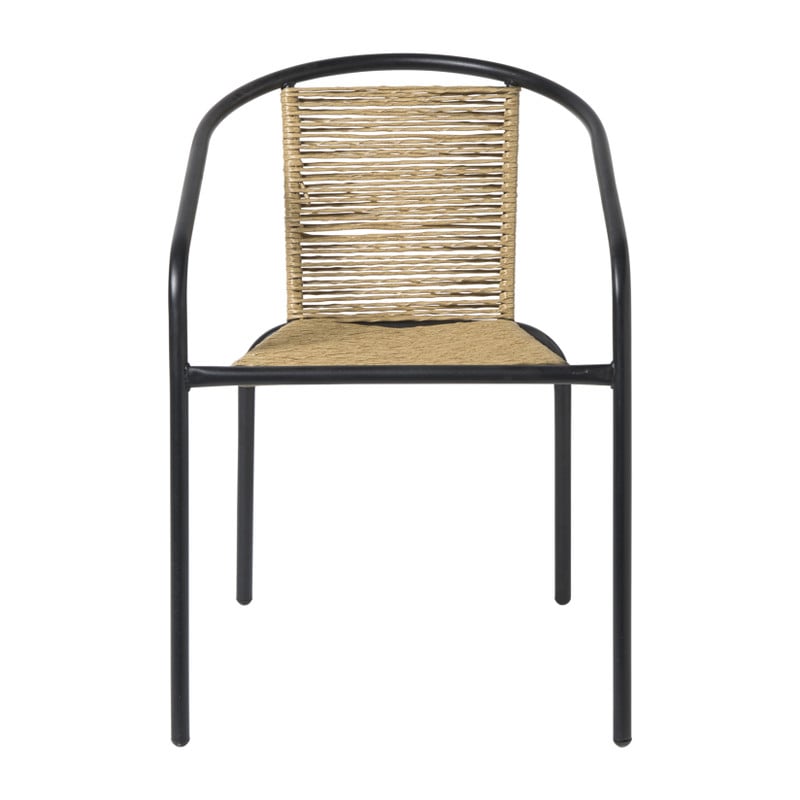 Stapelbare tuinstoel Tim - bruin/zwart - 73x53x62 cm