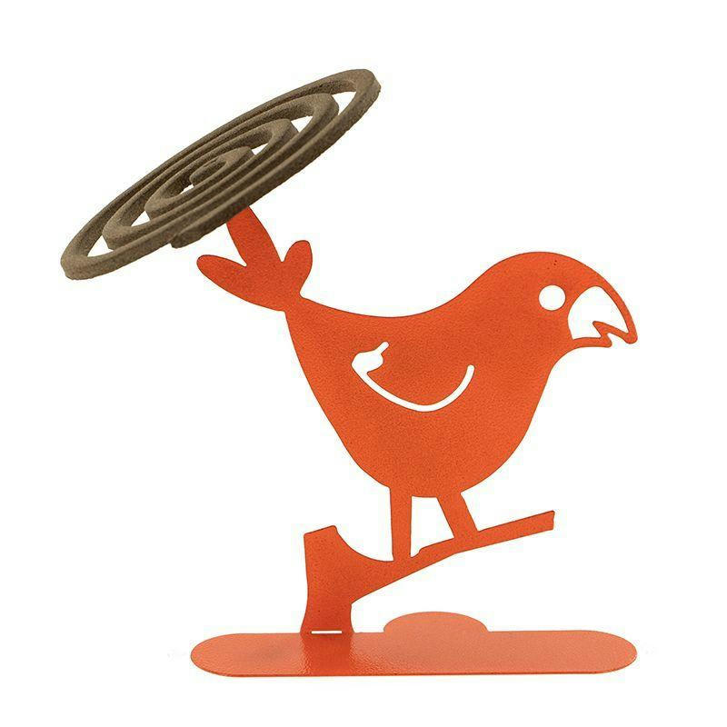 - Porte-spirales d'encens - Freluche la perruche orange