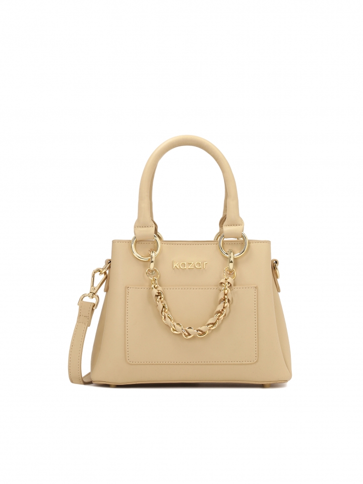 Elegant beige handbag and shoulder bag