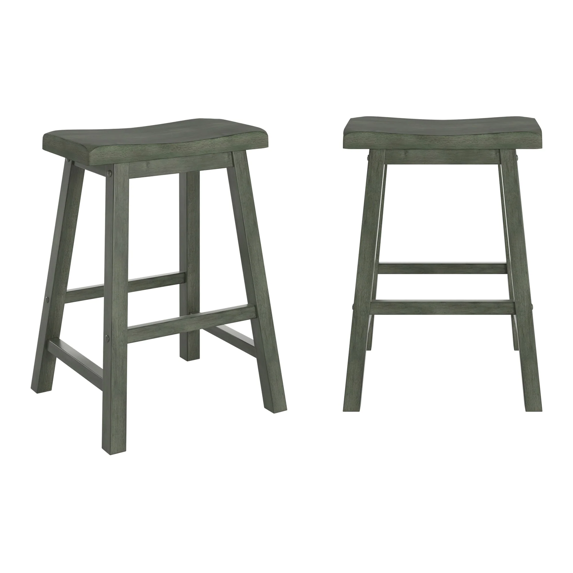 Cadiz Saddle Seat 24 Counter Height Backless Stools (Set of 2)