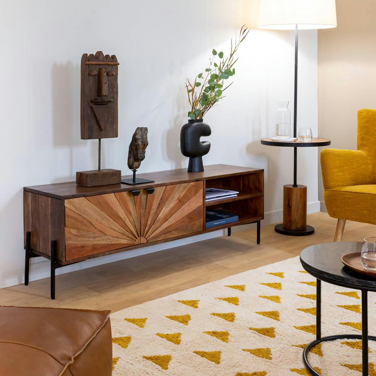 ELVIRA - Meuble TV en bois marron 138 cm