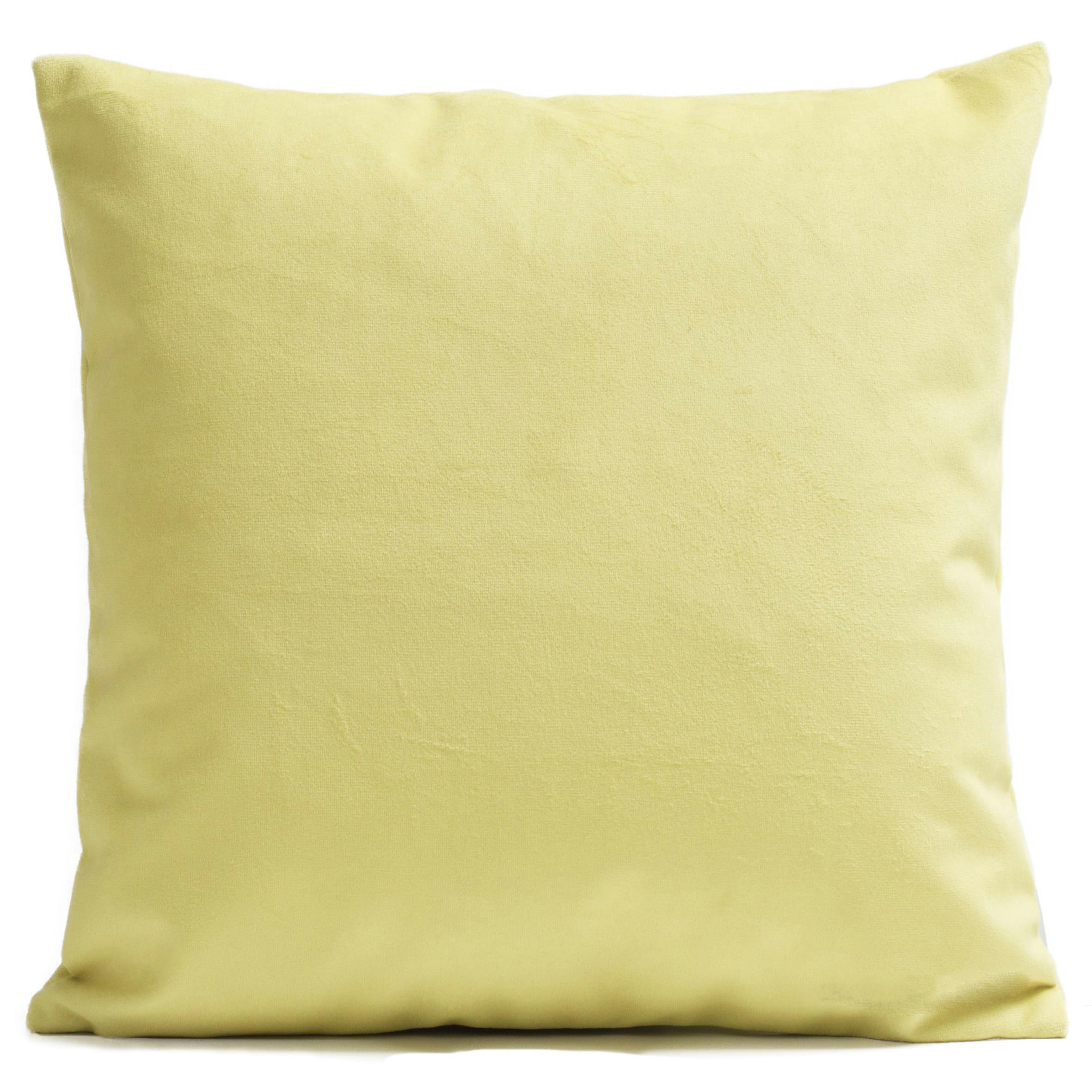 - Coussin uni suédine jaune 40x40cm