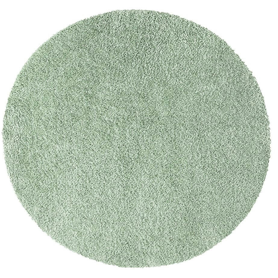 SOFTY - Tapis à poils longs rond SOFTY vert amande 120x120cm