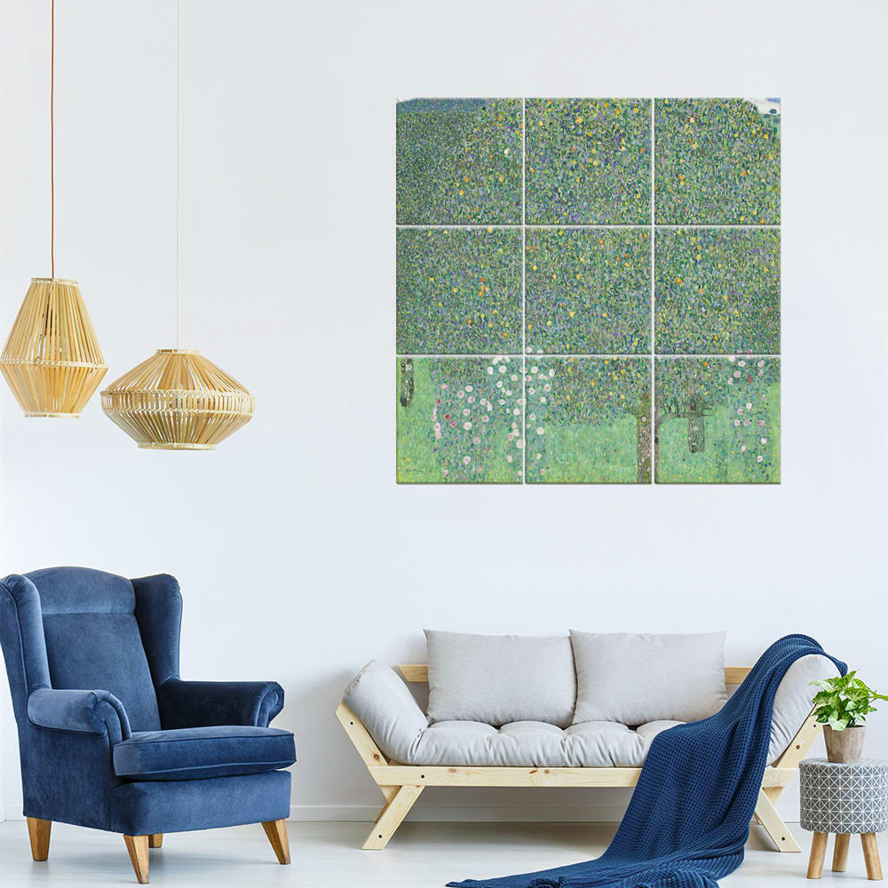 - Tableau Rosiers Sous Les Arbres - Gustav Klimt 150x150cm