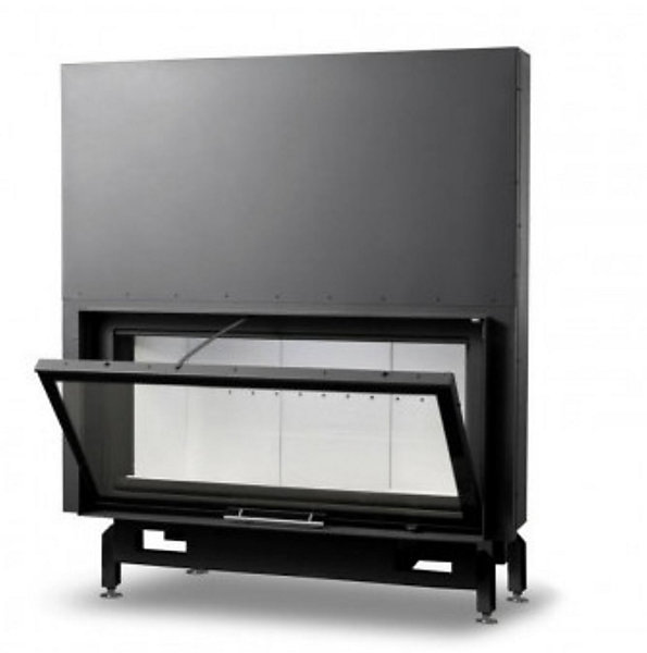 Insert cheminées à bois MB 130CM porte guillotine 21 kW   4 bouches récupération de chaleur