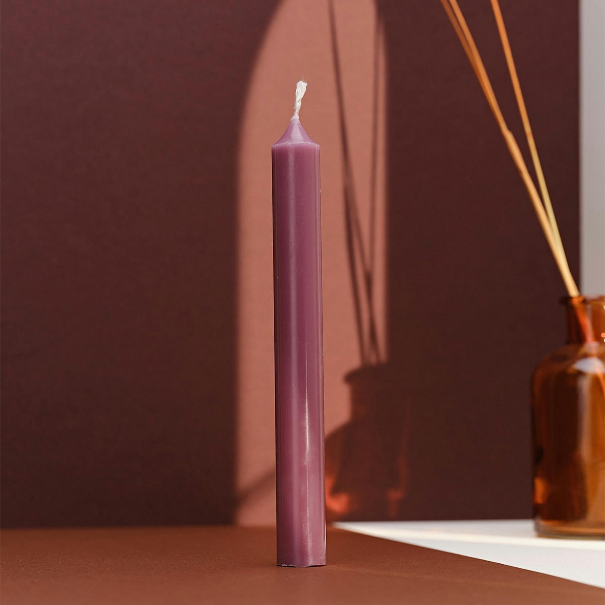 - 12 bougies droites 7h Mauve Intense