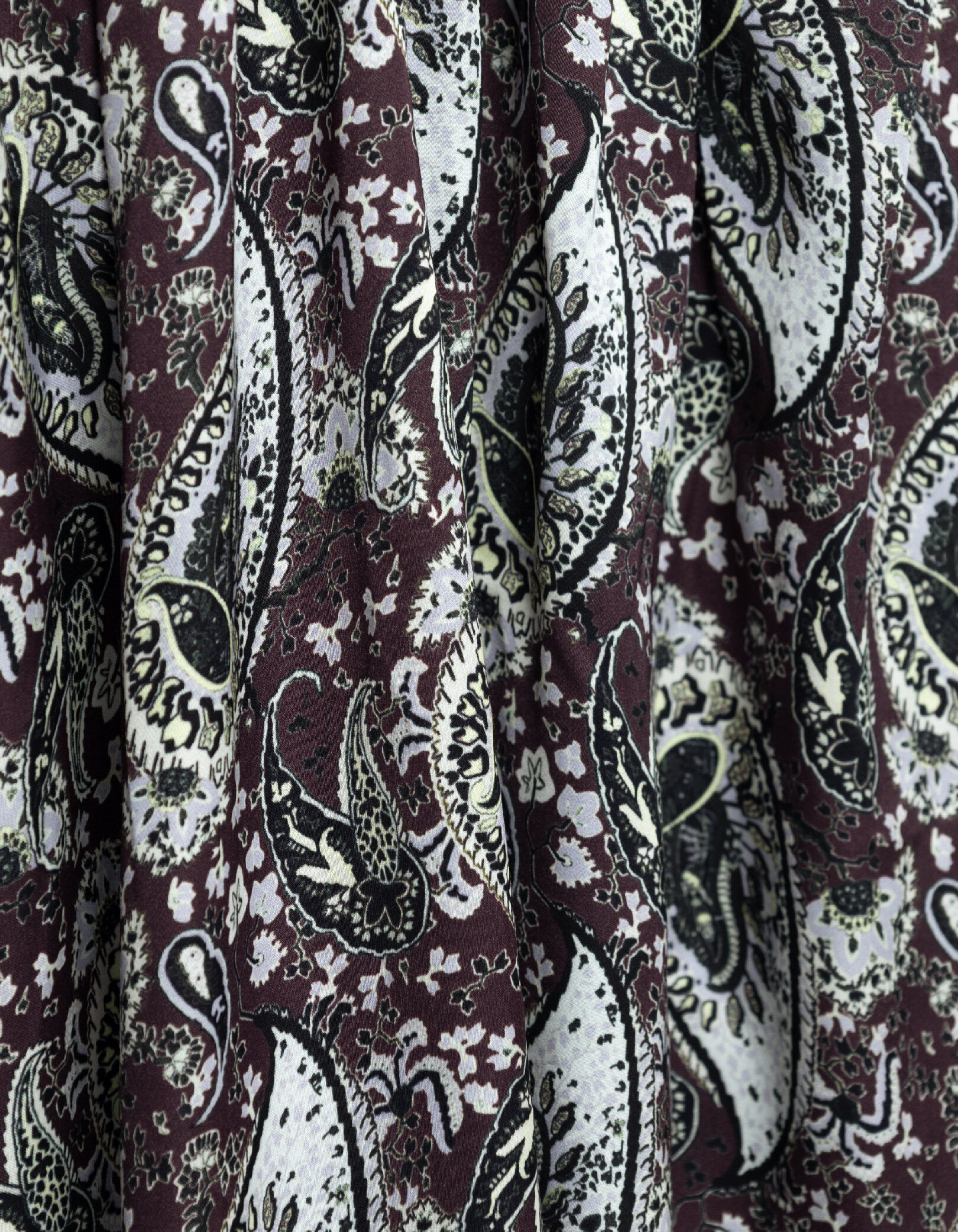 Robe cassis imprimé cachemire Femme