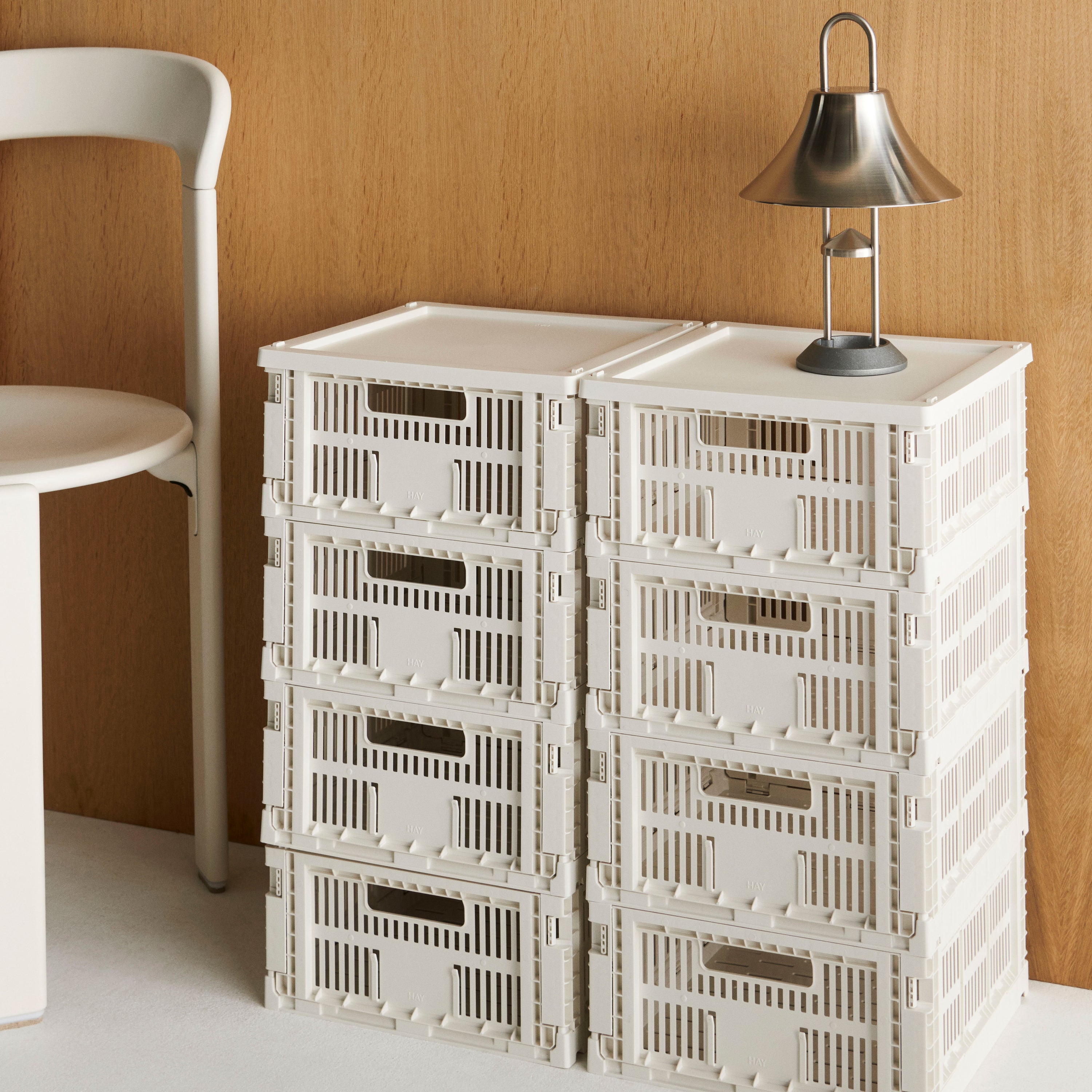 HAY Colour Crates Krat L - Vierkant - Off-White