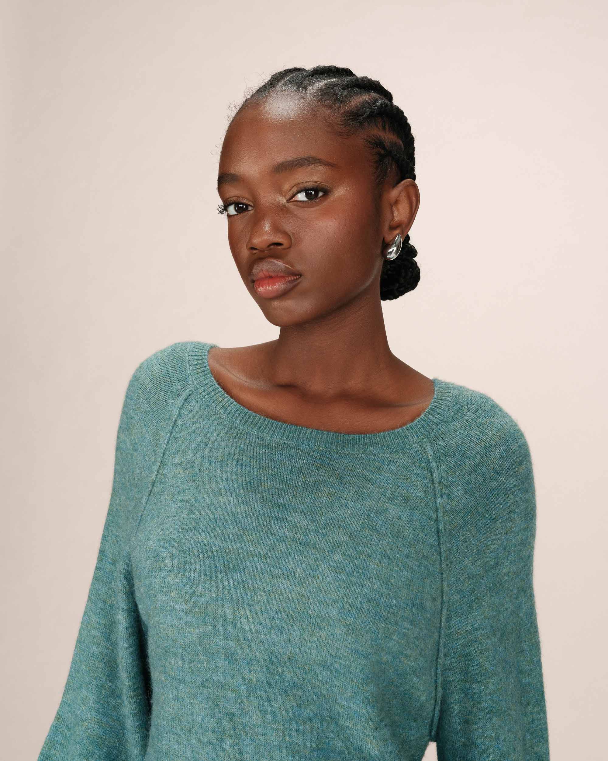 Pull en laine et mohair sauge Sam