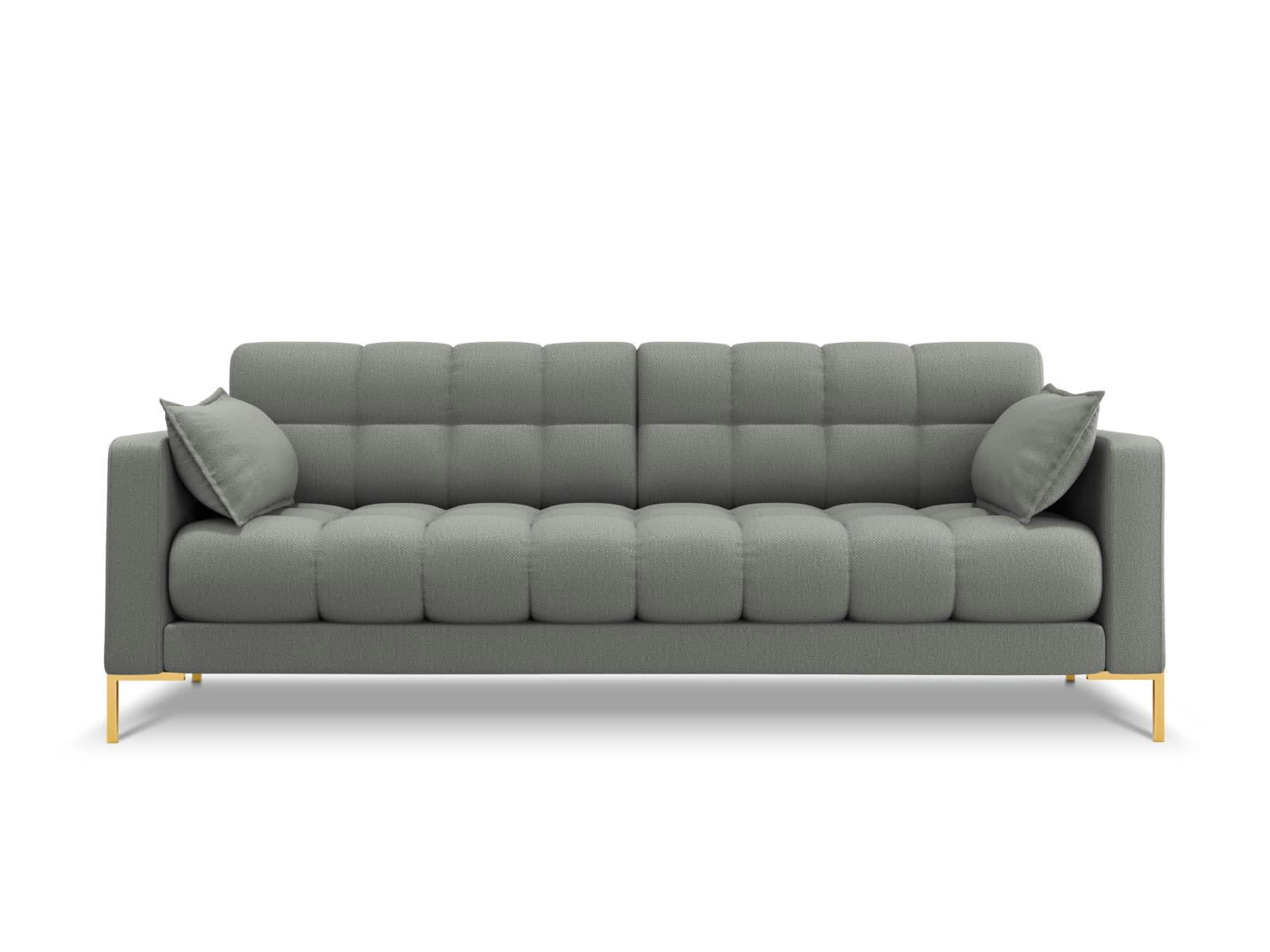 MAMAIA - Canapé 4 places en tissu structurel gris