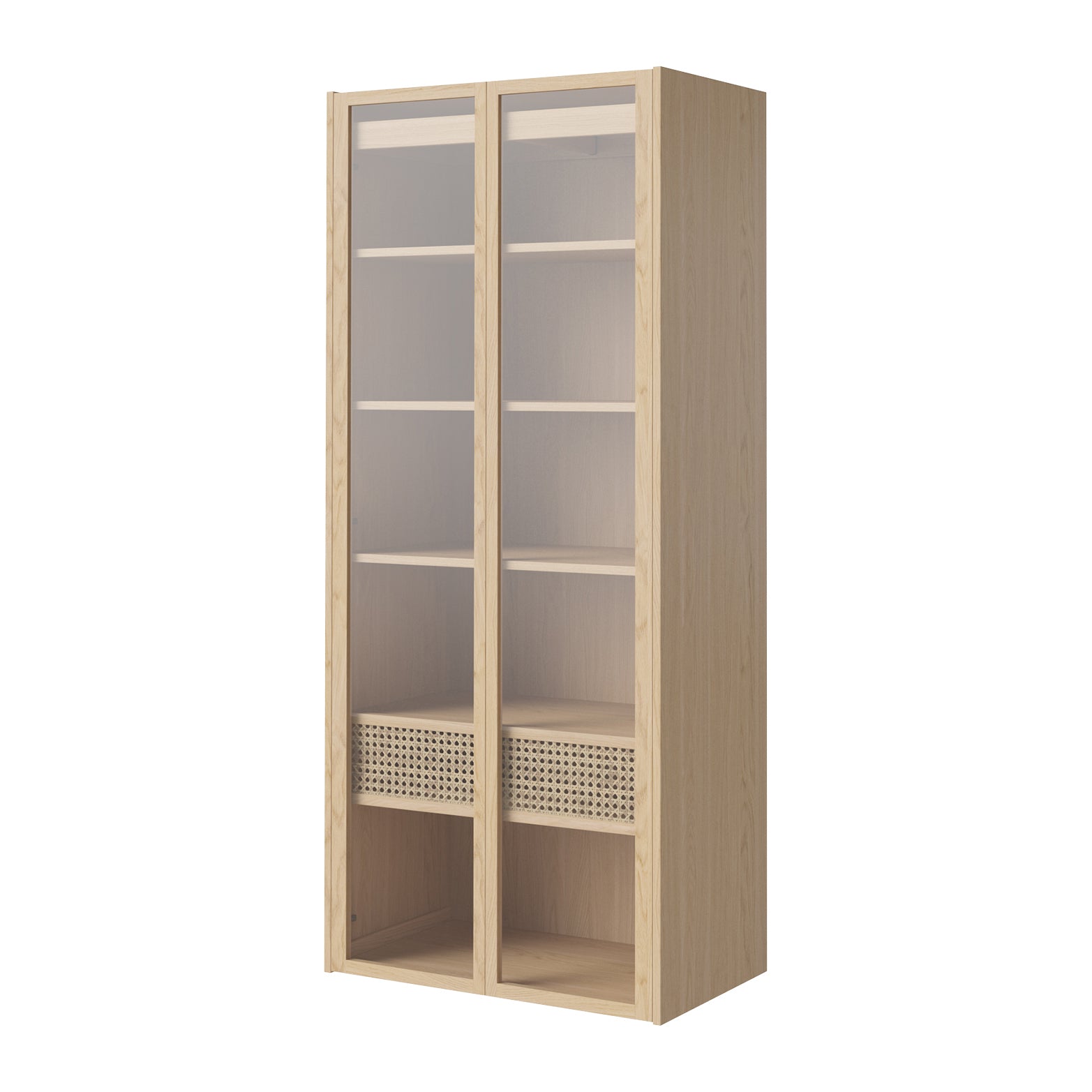 Bolia Cana Kledingkast met Glazen Deuren - Laag - Witgepigmenteerd Geo