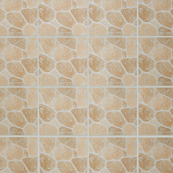 Carrelage sol extérieur effet pierre beige et marron L.30,38 x l.30,38 cm x ép.7 mm, Searocca