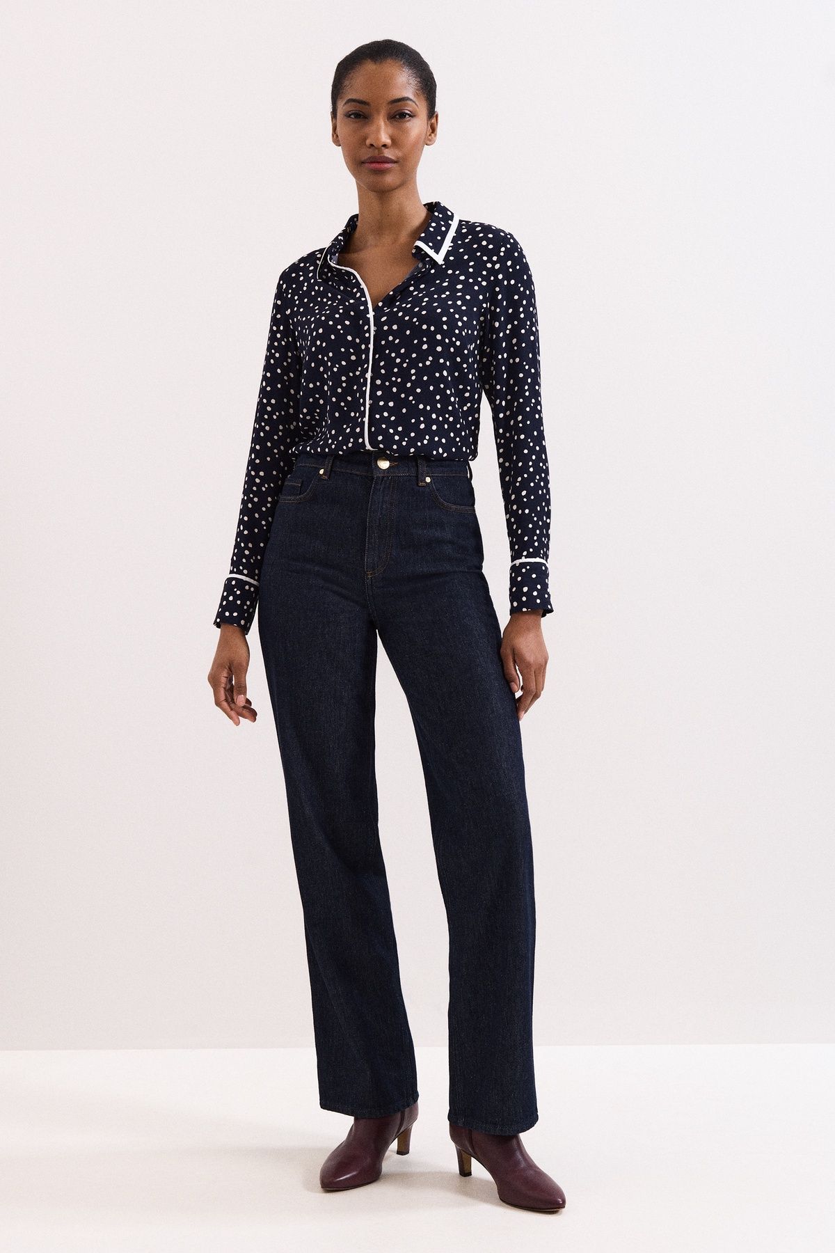 Phase Eight Rita Printed Collared Button-Up Shirt