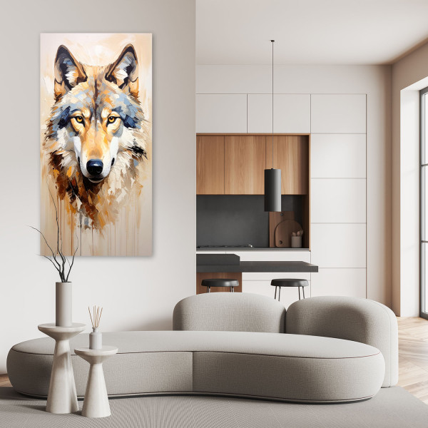 Obraz nowoczesny do salonu biura, Wilk Zwierzęta Przyroda Natura 40x80