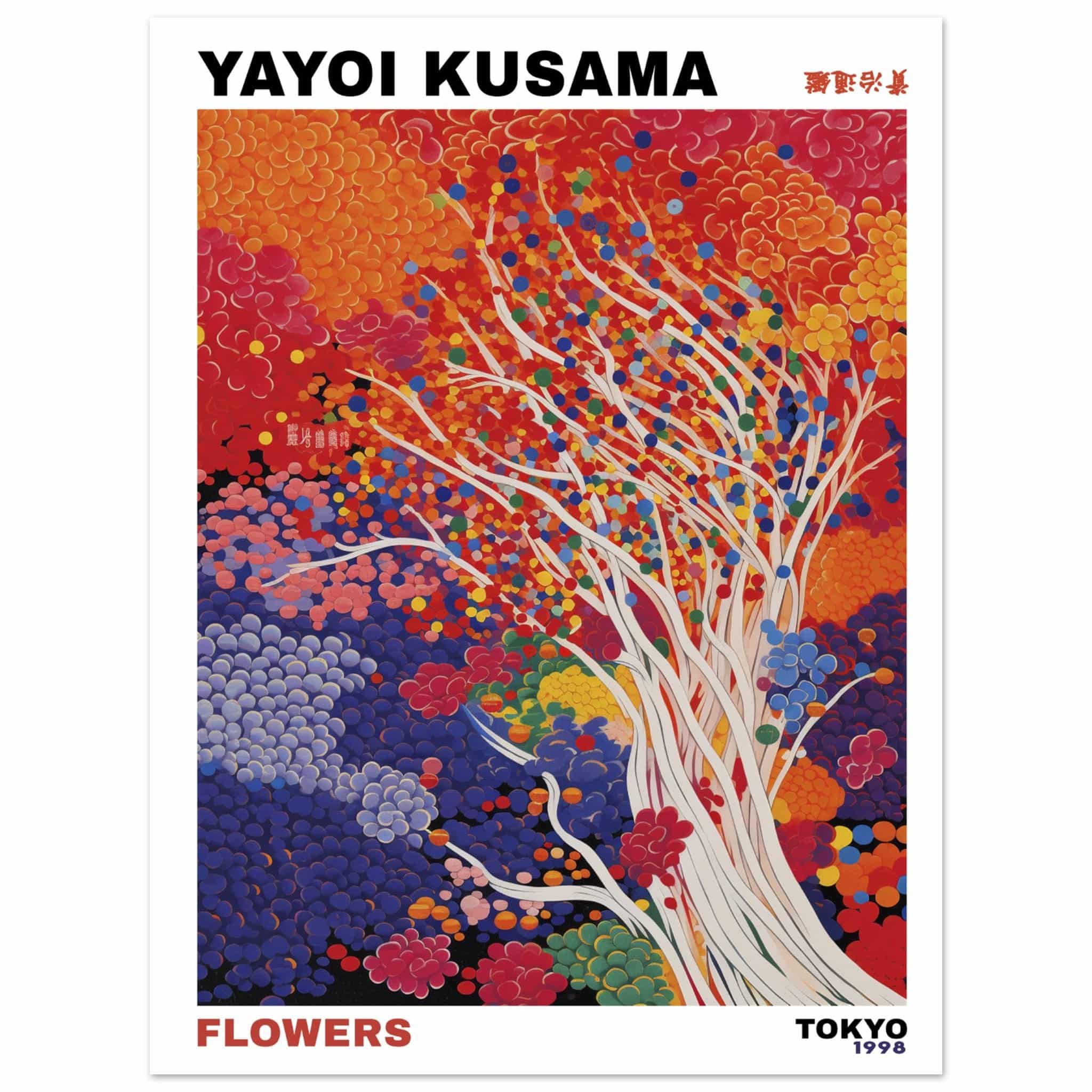 Artfulprints Poster Yayoi Kusama - Artistic tree  - 30x40 cm - Meerkleurig