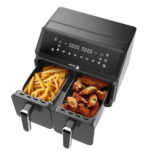 Friteuse Electriquesans huile FAGOR - Airfryer FG2X4L - Capacité 8L - Double cuves 4L - 8 programmes de cuisson - 2200W