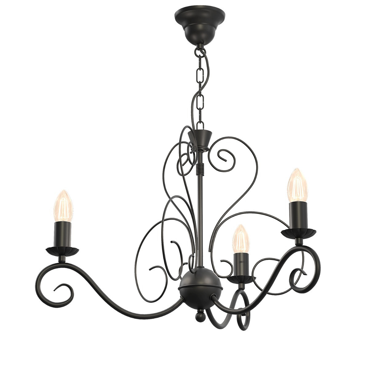 Żyrandol czarny matowy Mauro 3xE14x15W wym:70x62x62 Luminex