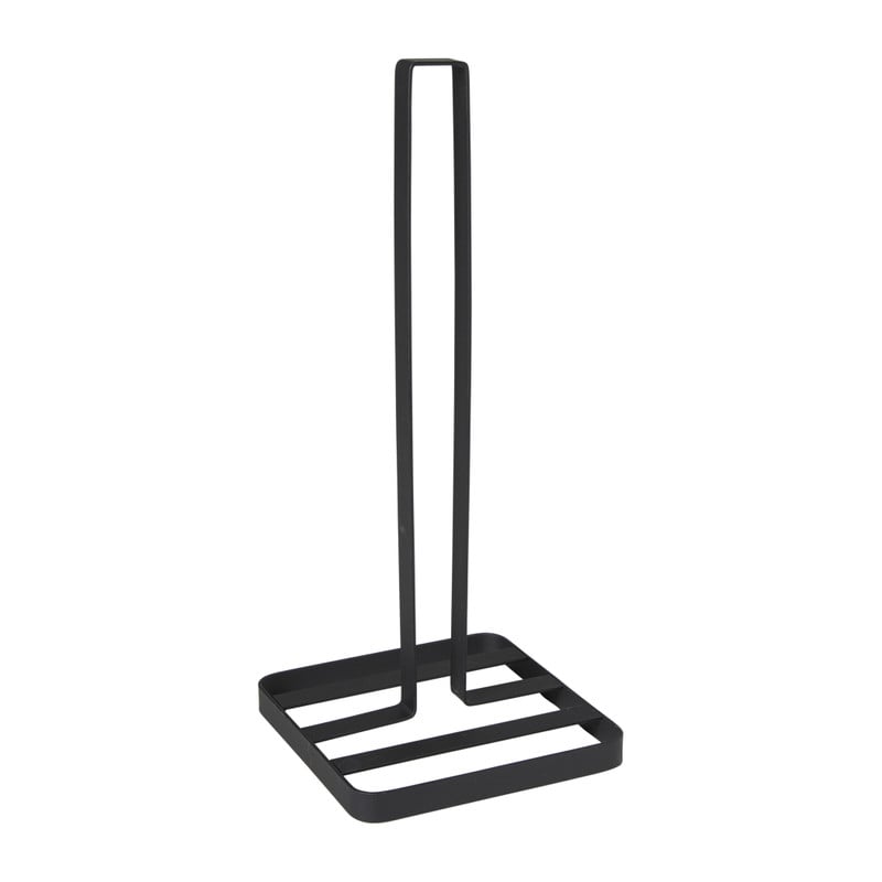 Keukenrolhouder metaal - zwart - 32x14x14 cm