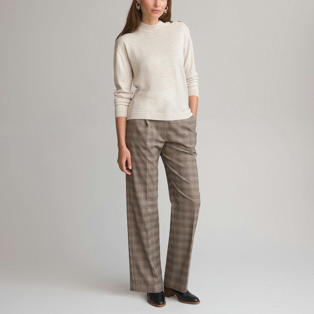 Pantalon large à carreaux