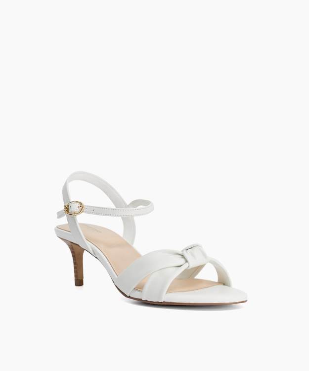 Madisons White - Leather Open Toe Heel Sandals