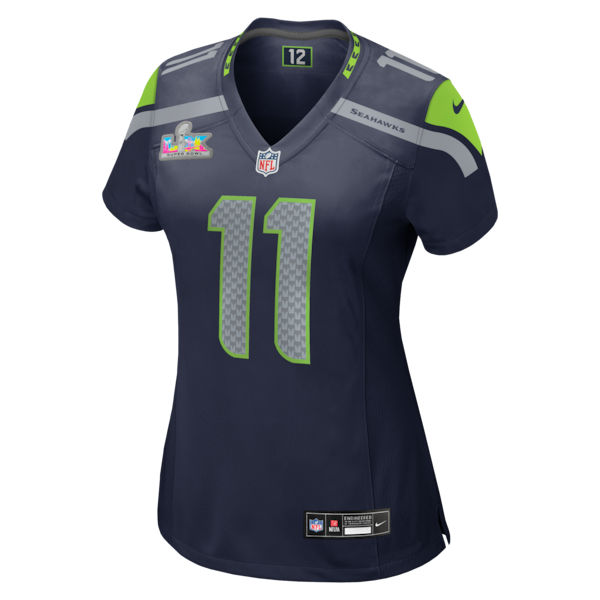 Women's Seattle Seahawks Jaxon Smith-Njigba Nike College Navy Super Bowl LX Patch Game Jersey