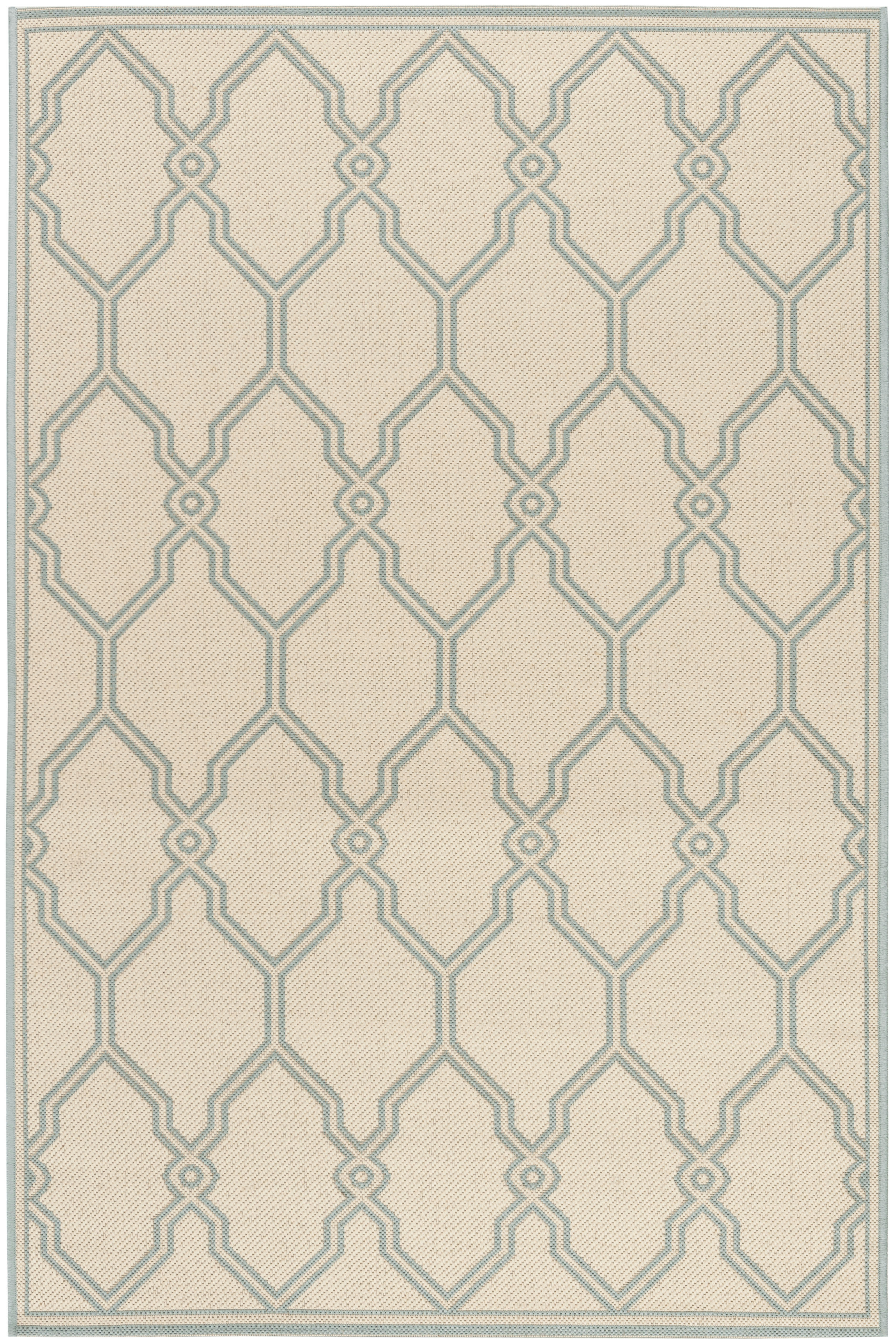 BEACHHOUSE - Tapis interieur & exterieur en crème & turquoise, 122 x 183 cm