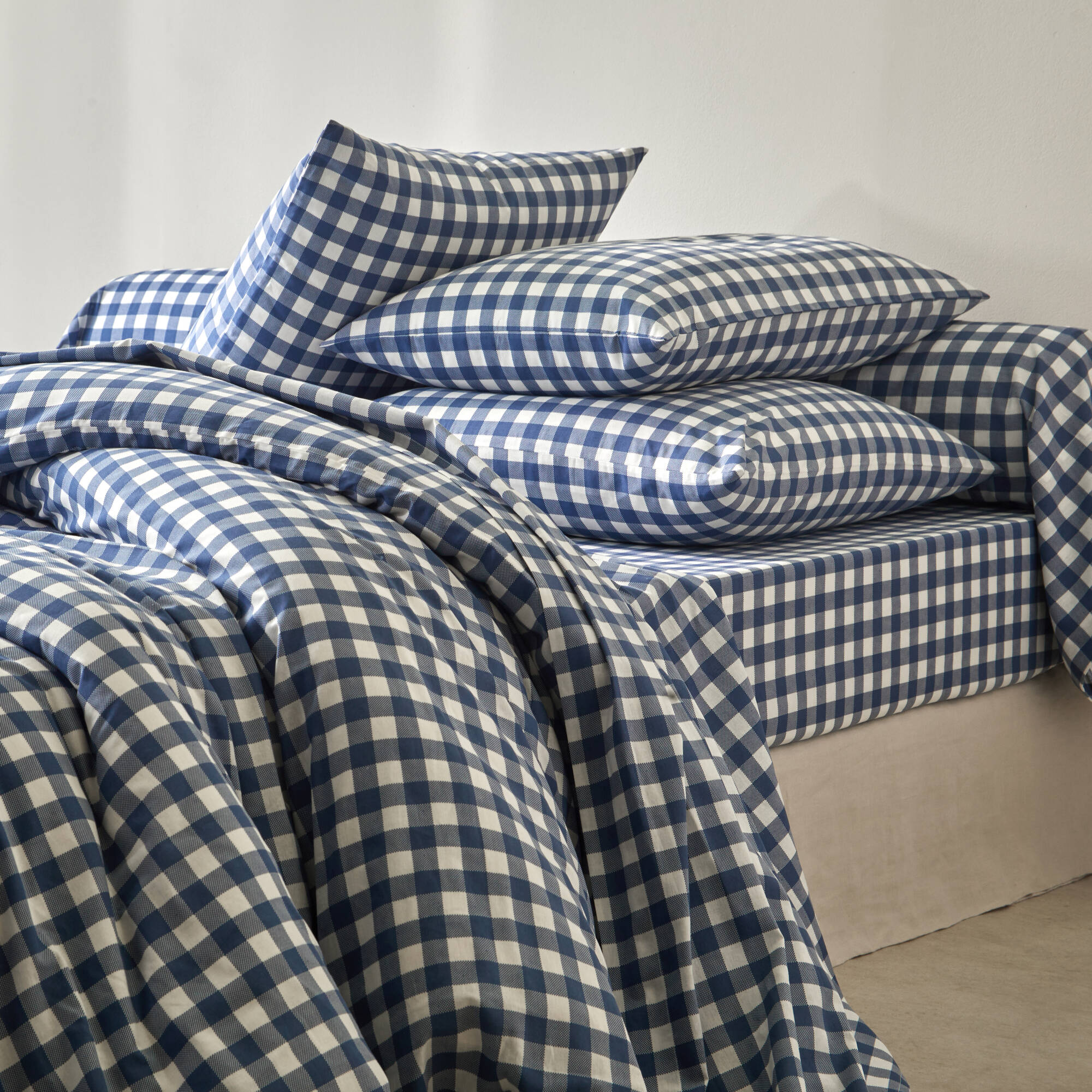 Linge de lit Lou imprimé carreaux - en coton