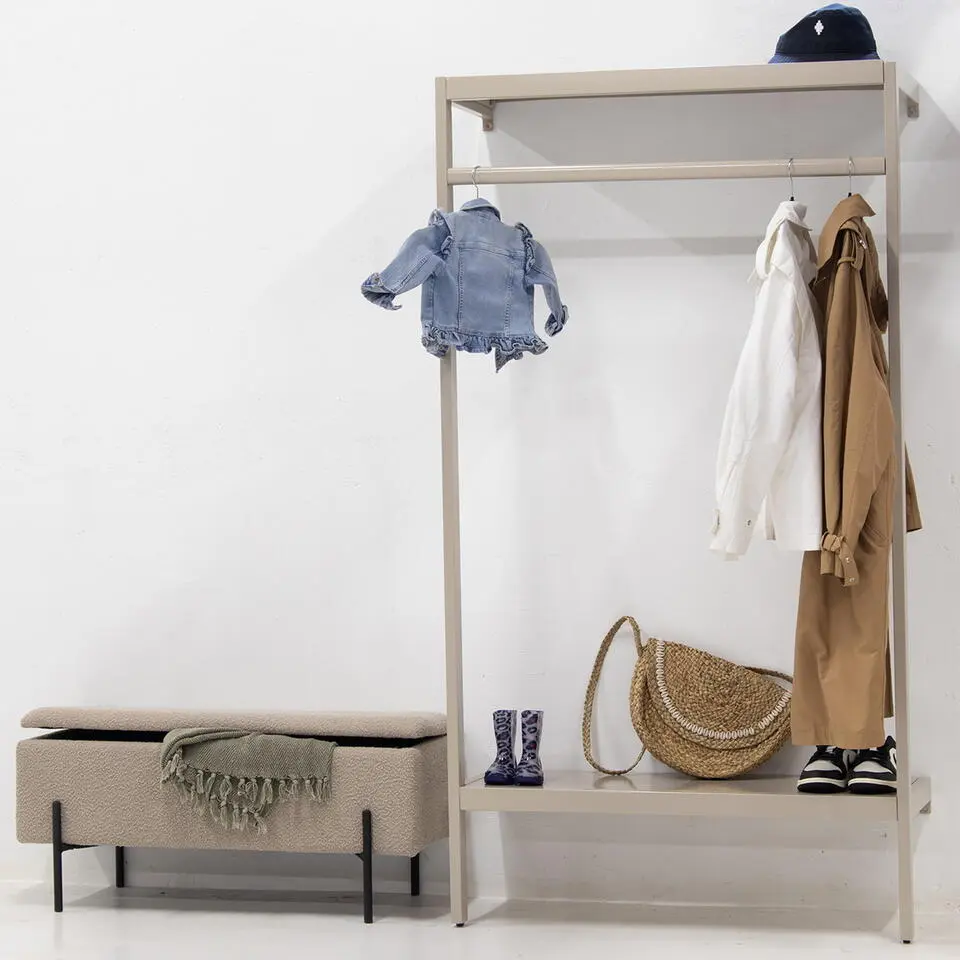 Kapstok Beige Metaal - 100x40x185cm - Manou&eacute;