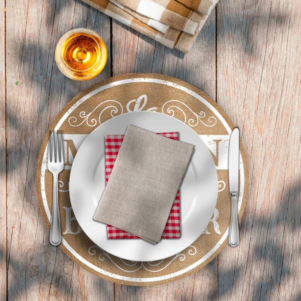 MAISON DU BONHEUR - Set de table rond en toile de jute D38