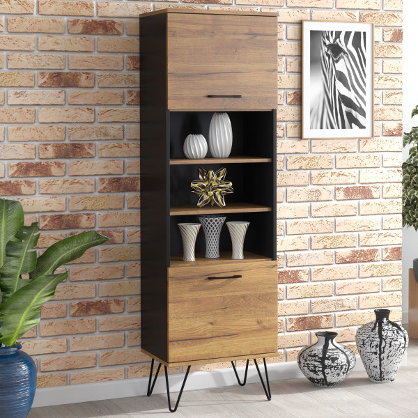 Witryna 170cm Harpin Loft ONE FURNITURE - Laminat Dębowy
