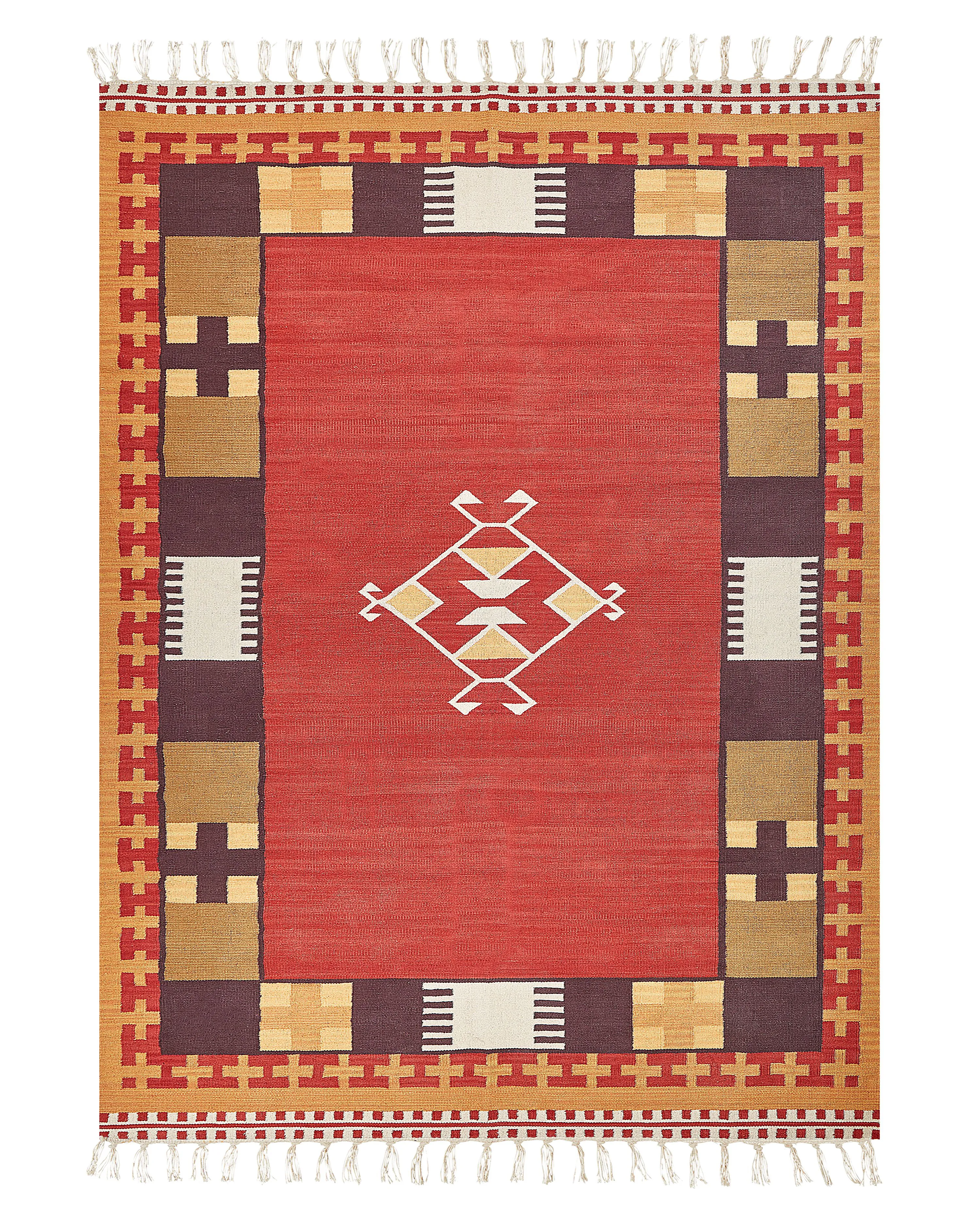 Rug PARAKAR Multicolour 140 x 200 cm Cotton Kilim