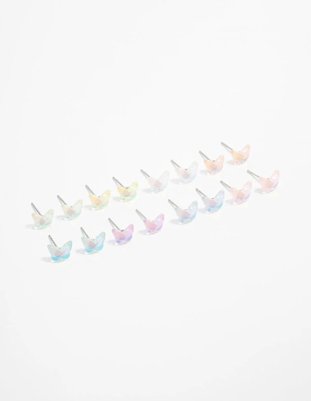 Acrylic Basic Butterfly Stud Earrings 8-Pack