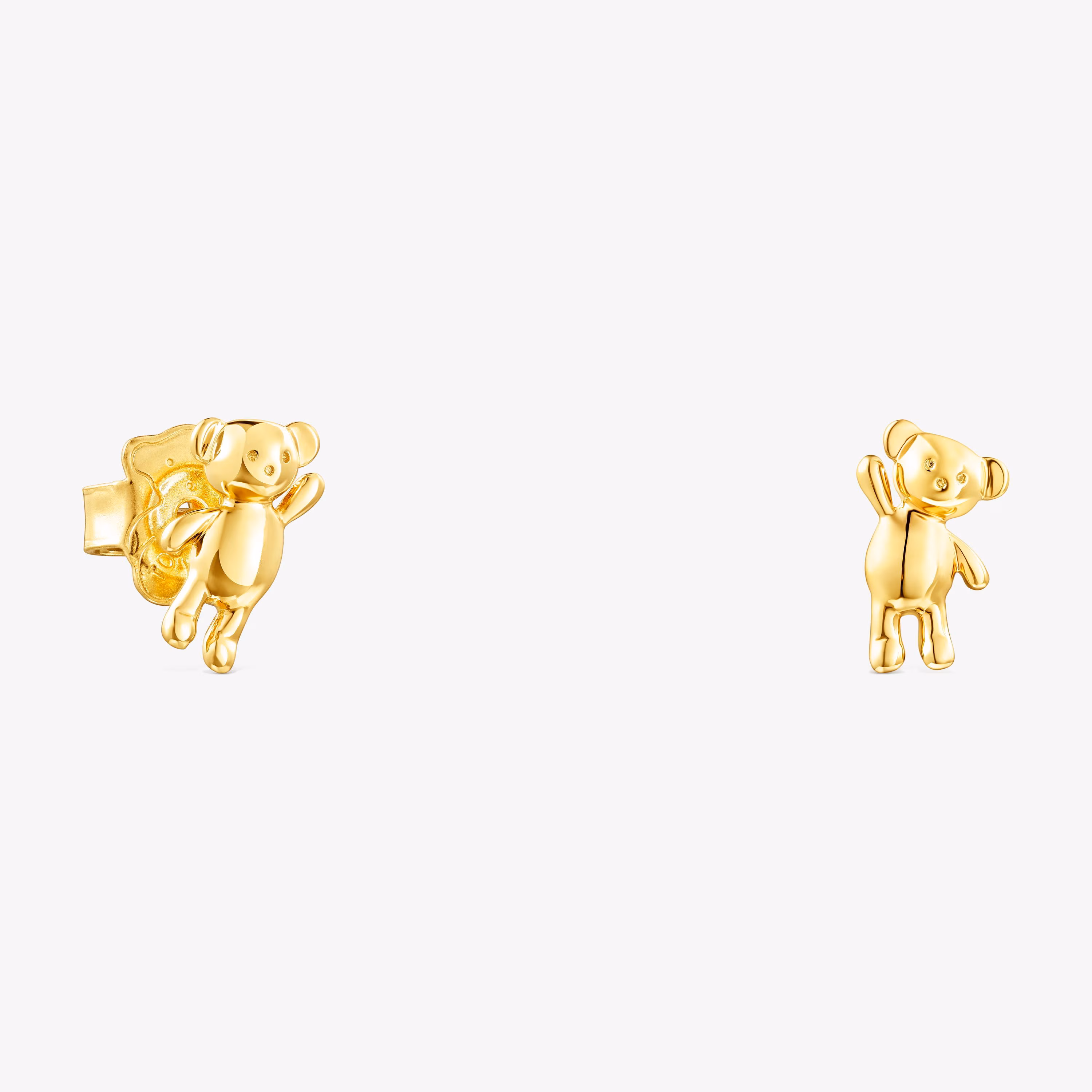 Pendientes con baño de oro 18 kt sobre plata Teddy Bear