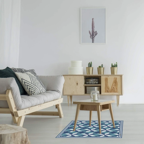 Vinyl Teppich »Napo«, BxL:68 cm x 68 cm, tuerkis|weiß|blau