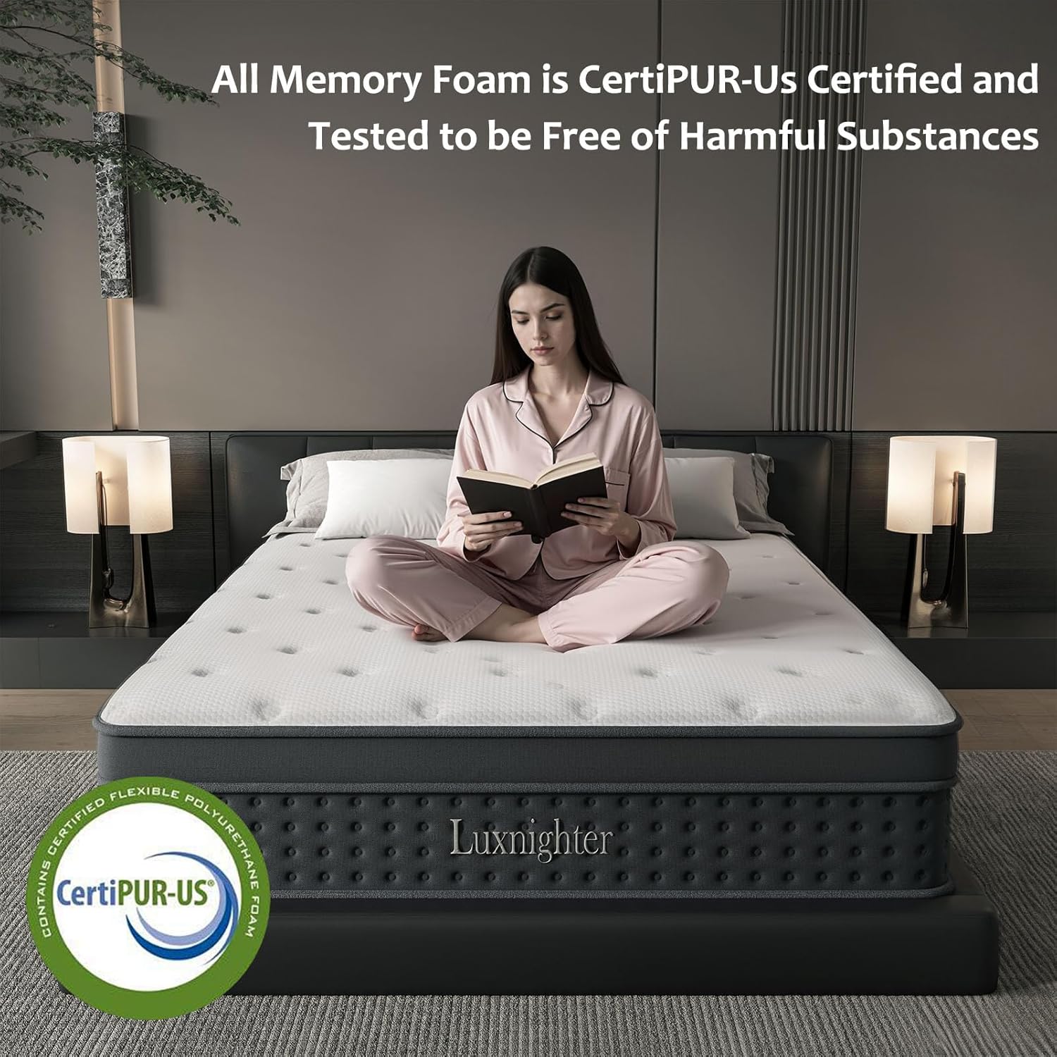 Queen Size Mattress, 14 Inch Queen Mattress in a Box, Cooling Matress with Memory Foam & Individual Pocket Springs for Pressure Relief & Spinal Alignment, Zoned Back Support & Motion Isolation