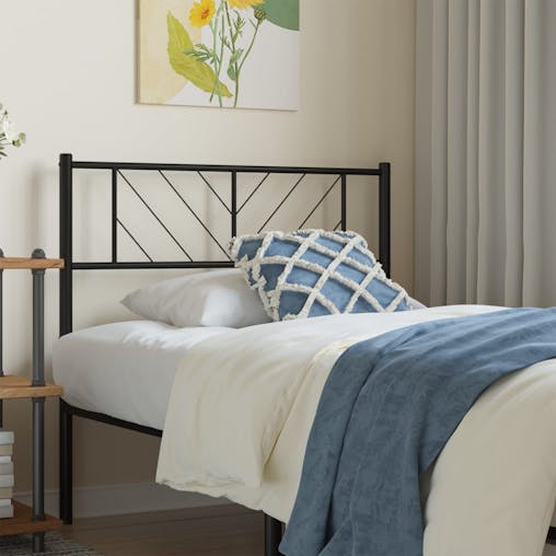 NNEVL Metal Headboard Black 90 cm