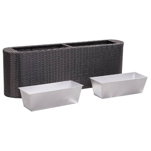 NNEVL Garden Raised Bed 120x24x40 cm Poly Rattan Black