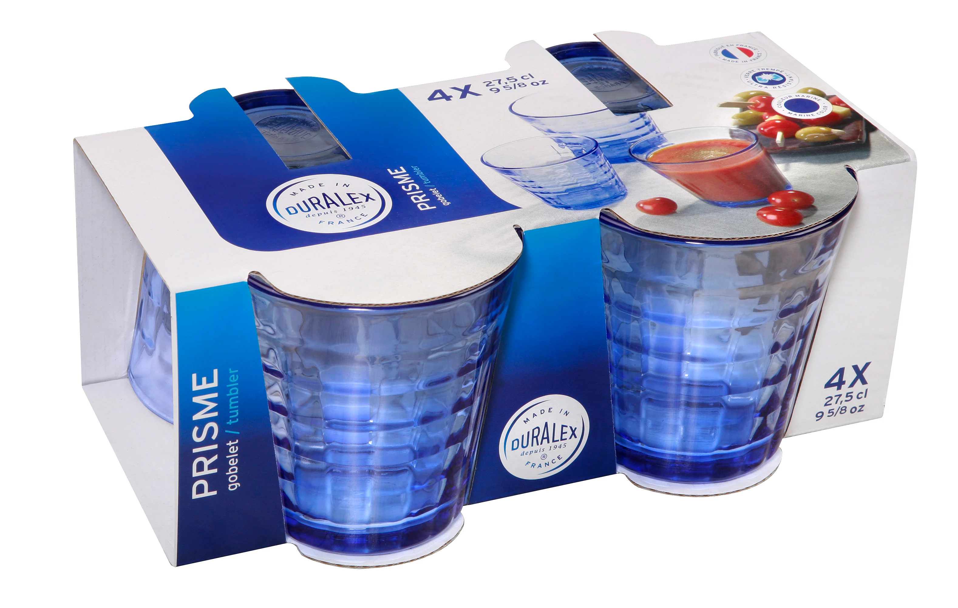 Prisme - Verre Marine 27,5cl  (Lot de 4)