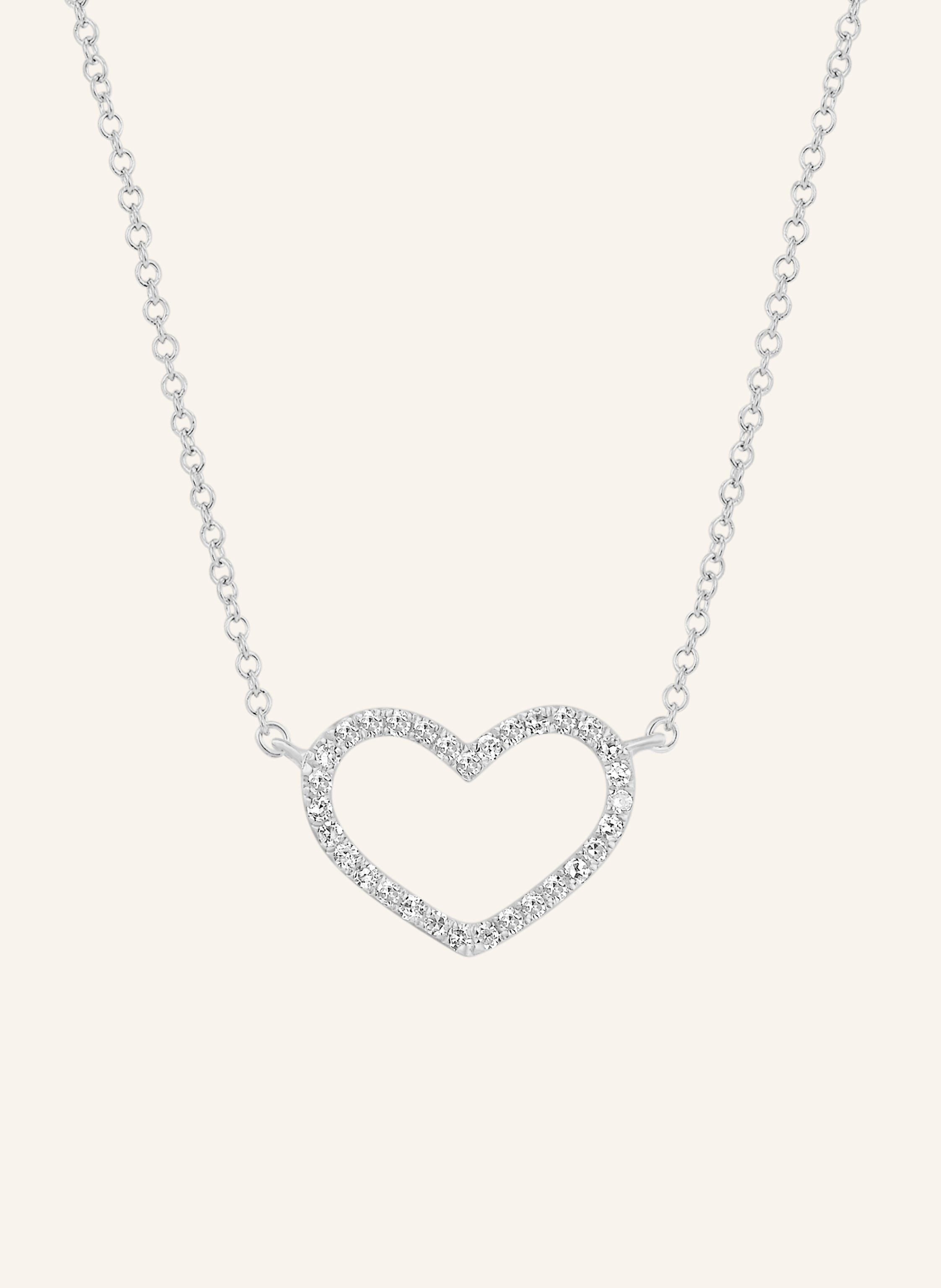 Leaf Halskette HEART aus 18 Karat Weißgold mit Diamanten