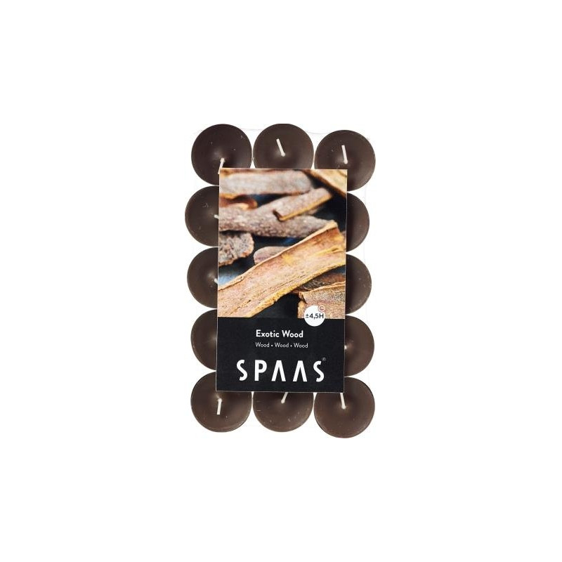 Bougie chauffe-plats parfumée bois exotique 30 pièces